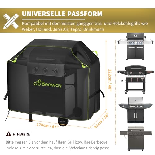 Housse de barbecue en tissu Oxford 420D de qualité supérieure BEEWAY - 3