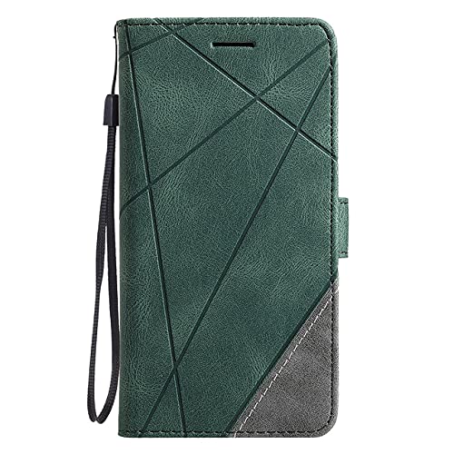 Étui Portefeuille iPhone 12 Vert | Housse en Cuir à Rabat avec Support