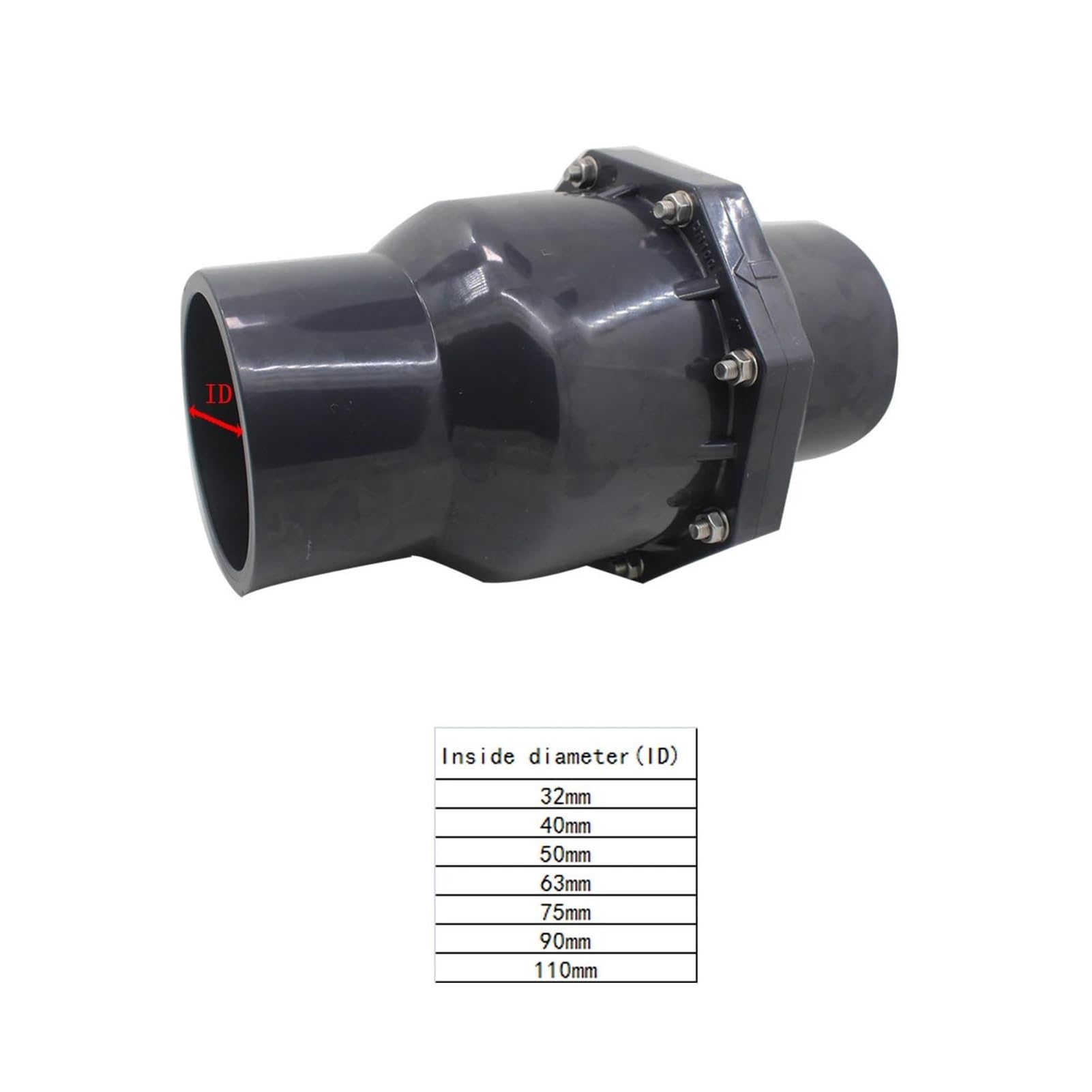 Válvula Antirretorno De PVC For Tuberías Alcantarillado. Diámetro Interior La Antirretorno: 20, 25, 32, 40, 50, 63, 75, 90, 110, 125, 160 Y 200 Mm(Inner diameter 50mm)
