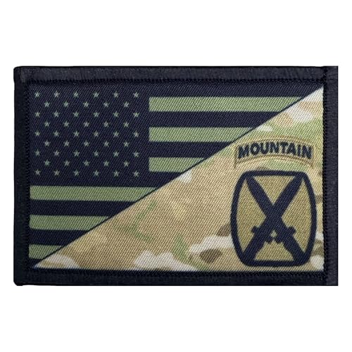 Subdued 10th Mountain Division Morale Patch | 10th MTN Patch |USA Flag| 10th Mountain Flag |Tactical Morale Patch | Military Patch by RedhaededTshirts | Backpacks, Hat Patch, Plate Carrier, Vest