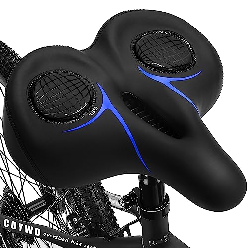 CDYWD Fahrradsattel Herren & Damen Bequem - Extra Breit Gelsattel, Wasserdicht, Atmungsaktiv, Weich Gel Fahrrad Sattel, Ergonomisch - Ersatz für Cityrad, Mountainbike, Ebike, Heimtrainer Fahrradsitz