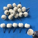Ifukens フェルトバフ ウールバフ リューター バフ リューター 研磨研削ヘッド軸付き リューター ビット 2.35mm/3mm 30個入りミニルーター ビット 羊毛生地ドリル バフ 研磨 ホイール磨き金属磨き鏡面仕上げガラス磨き用バフ ポリッシャー(25*3mm)