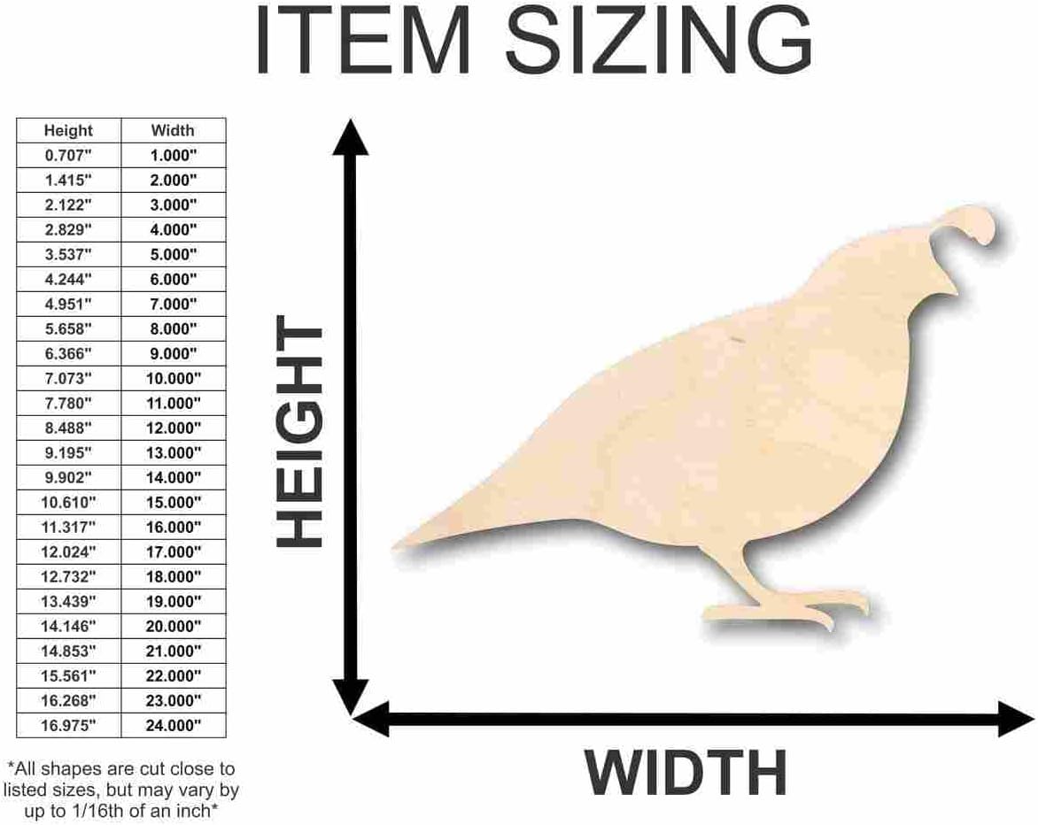 Unfinished Wood Quail Shape Animal Wildlife Hunting Craft up to 46" DIY 16" / 3/4"