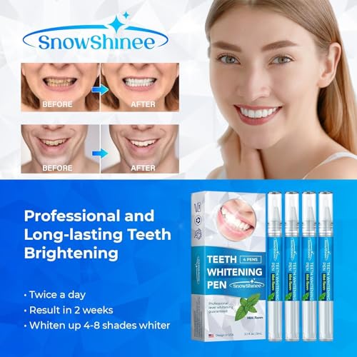 Snowshinee Teeth Whitening Essence Pen: 4 Pcs Tooth White Gel For A Beautiful Smile Night And Day thumb #6