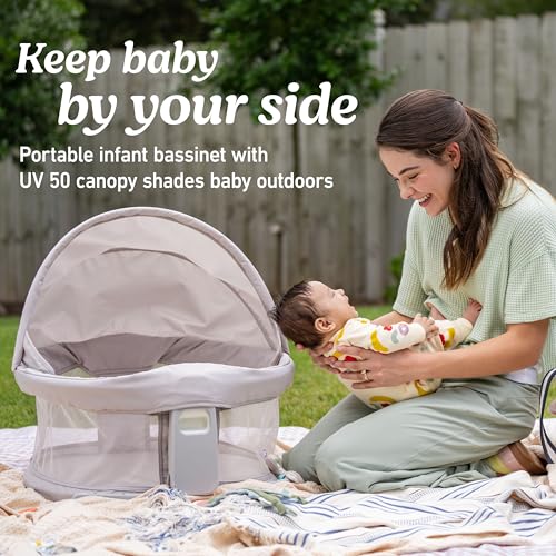 Image of Graco Pack 'n Play Travel Dome Lux Playard, 4-in-1 Baby Playpen with Bassinet, Indoor or Outdoor Portable Playpen with UV 50 Canopy