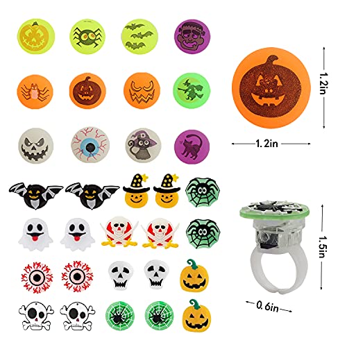 Hotsan Halloween Party Favors voor kinderen, 52 stuks LED Halloween Flash-ringen voor kinderen, 3 soorten LED Halloween… - Image 4