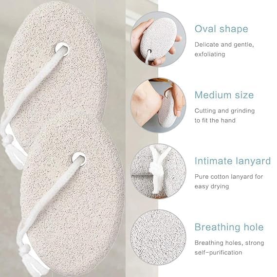 Image of Beauty Pumice Stone Natural Lava Pumice Stone for Feet /Hand, Small Callus Remover /Foot Scrubber Stone for Men /Women (2 Pcs Pumic Stone Medium Size Multicolor)
