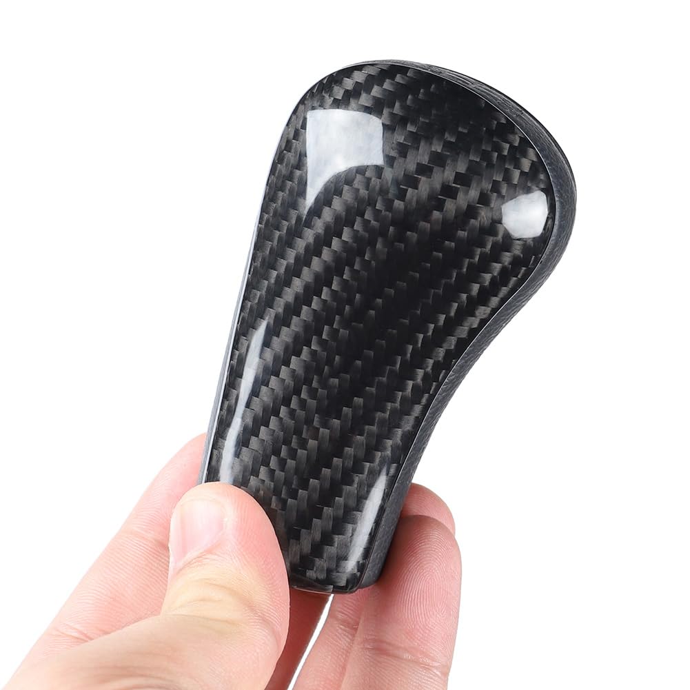 2 Stück Auto Carbon Fiber Konsole Schaltknauf Abdeckung Für GTR R32 R33 R34, schwarz