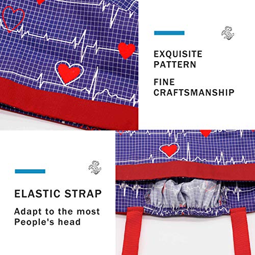 3Pcs Long Hair Working Caps Buttons Sweatband Ribbon Tie Ponytail Hats Head Covers Hair Caps For Women #TOP3