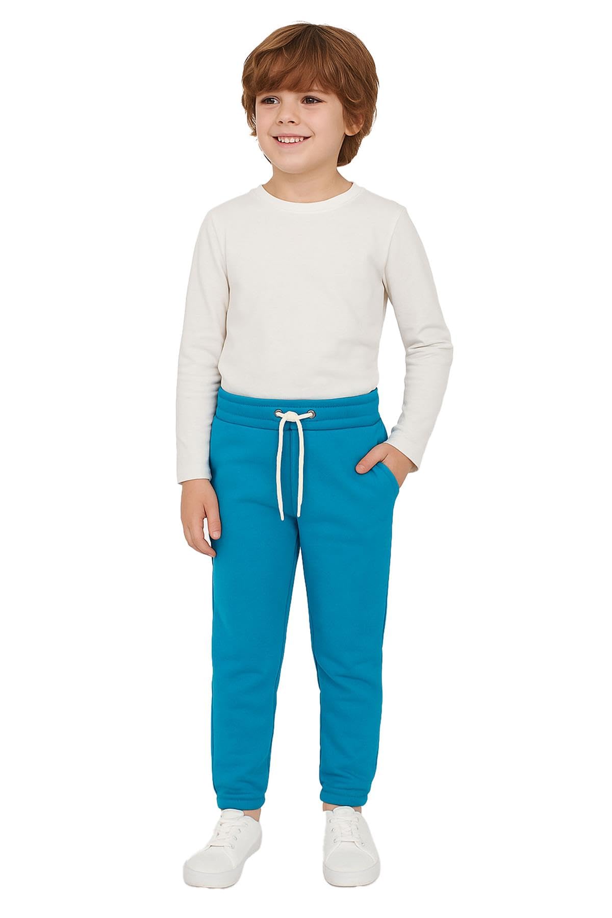 A2Z 4 Kids Fleece Joggers Tracksuit - Fleece Trouser Turquoise. 3-4