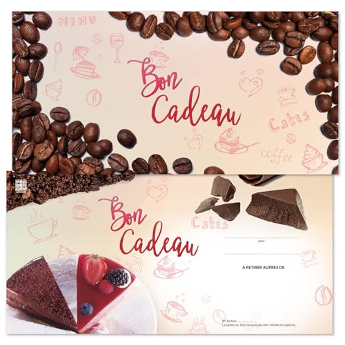 Bons cadeaux à remplir pour cafés et salons de thé - 25 carnets imprimés POS BON G92018F