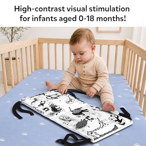 Image of Skillmatics High Contrast Sensory Cloth Mat for Babies & Infants - Newborn Visual Stimulation, Observation Skills, Gifts for 0 to 18 Months, Multicolor