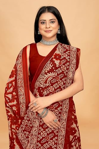 Image of TAMAIRA FASHION Mulmul Pure Cotton Saree For Woman Floral Batik Printed |Office Wear Daily Wear Sarees For Women Without Blouse Piece (Available in 16 Colours)