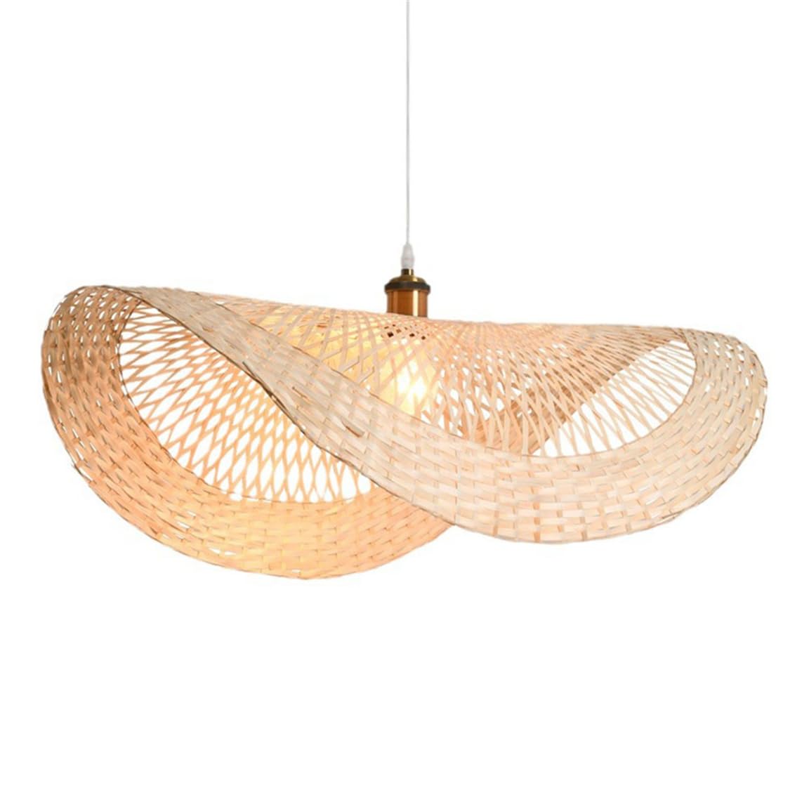 Shuangz Multicolor 1-Layer Japanese Wicker Pendant Lights For Kitchen Island Ambient Lighting Adjustable Hanging Lamp Fixture For Dining Room (E26 Bulbs) For Living Room, Bedroom, Foyer, Entryway, Over Table