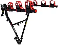Suporte para bike Transbike Engate p/ 3 bicicletas Preto tira Vermelha Sedan Hatch