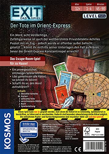 Exit-Spiel Kosmos 694029 – Das Spiel Der Tote im Orient-Express