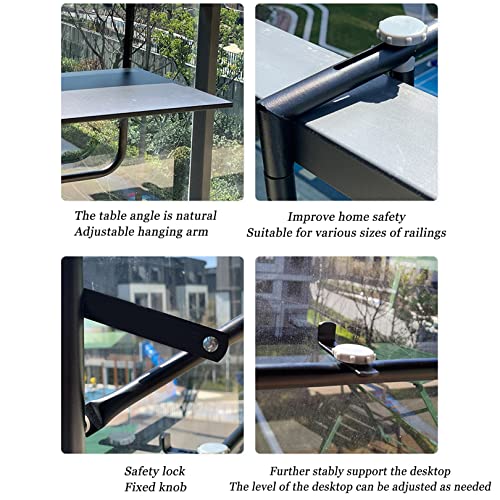 Mesa de bar de varanda para trilhos, mesa de deck dobrável ao ar livre, trilho pendurado dobrável al