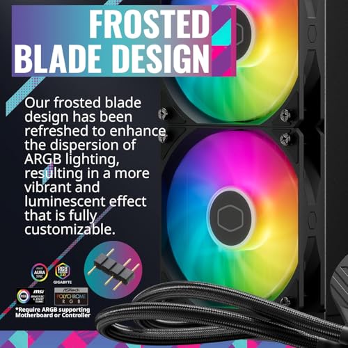 Cooler Master ML240L Core ARGB CPU Liquid Cooler - Black | Support Intel & AMD Processor - LGA1700, LGA1200, LGA1151, AM5, AM4 | Gen S Dual Chamber... - Image 6