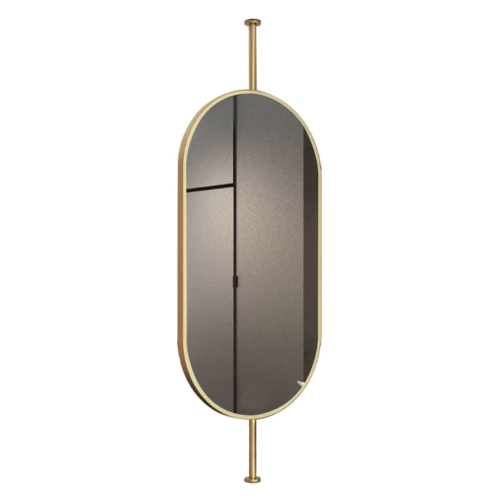 Gold Bathroom Mirror Vanity Shaving Makeup Mirrors Ceiling Hanging Mirror