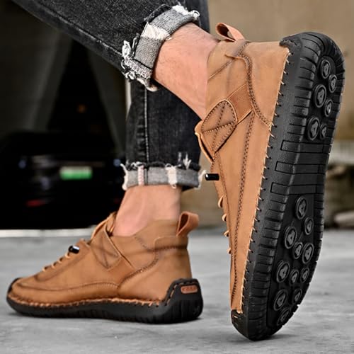 Chukka Boots Mens Beck Shoes Adjustable Leather Shoes for Men Slip On Sneakers Mens Fashion Shoes Comfortable Handmade3