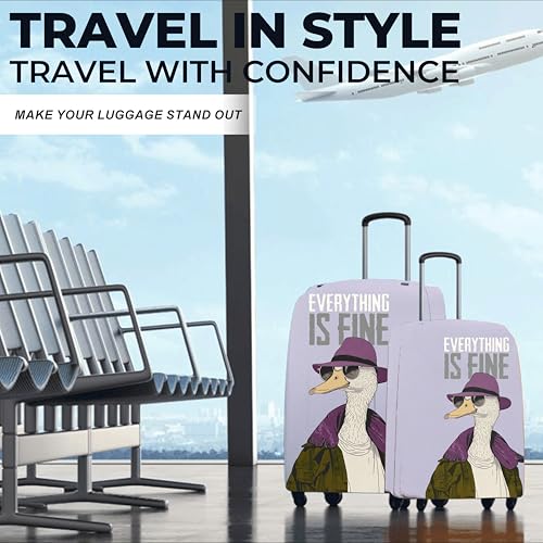 Image of WanderWraps Spendex Polyester Protective Luggage Cover | Hard Luggage Trolley Bag Cover | Washable | Dust Proof | Stretchable | L - 28 inch | Dapper-Drake