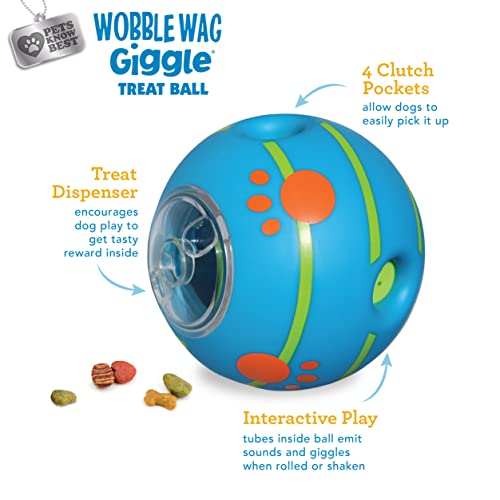 Image of Wobble Wag Giggle Ball Interactive Dog Treat Dispensing Toy, Giggle Sounds Keeps Dogs Busy and Entertained, Pets Know Best