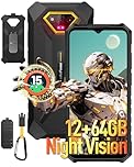Ulefone Armor X13 Rugged Phone, 50MP +24MP Night Vision, 12GB RAM 64GB ROM, 6320mAh, 6.52" Tough Screen, Android 15 3-Card Slot 4G Dual SIM Waterproof Mobile Phones NFC Fingerprint Face ID, Orange