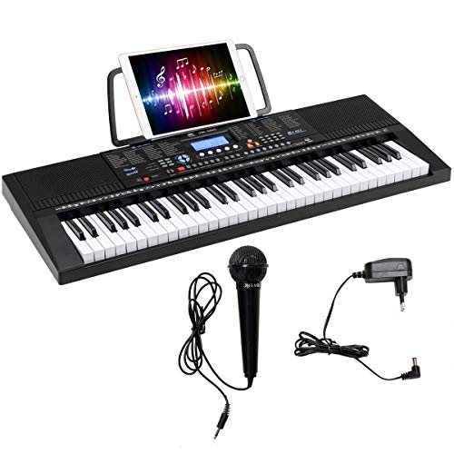 COSTWAY Clavier Piano Electrique 61 Touches avec Stand,Microphone,Ecran,Haut-parleur Amplificateur 300 Sons, 300 Rythmes… - Les Beatles, Paul McCartney, John Lennon, RIngo Starr, George Harrison COSTWAY Clavier Piano Electrique 61 Touches avec Stand,Microphone,Ecran,Haut-parleur Amplificateur 300 Sons, 300 Rythmes…