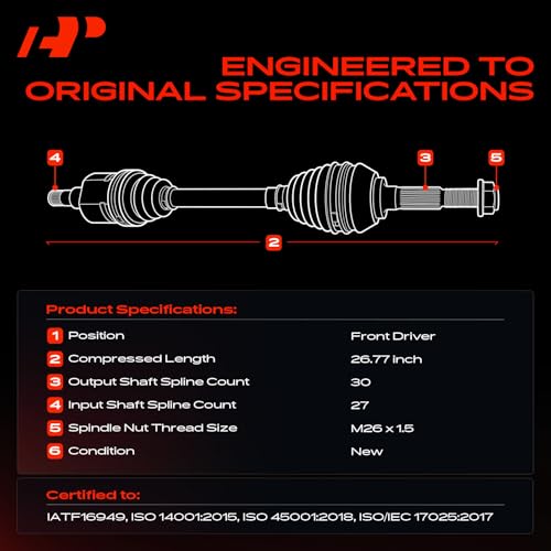 Image of A-Premium Front Left Driver Side CV Axle Shaft Assembly