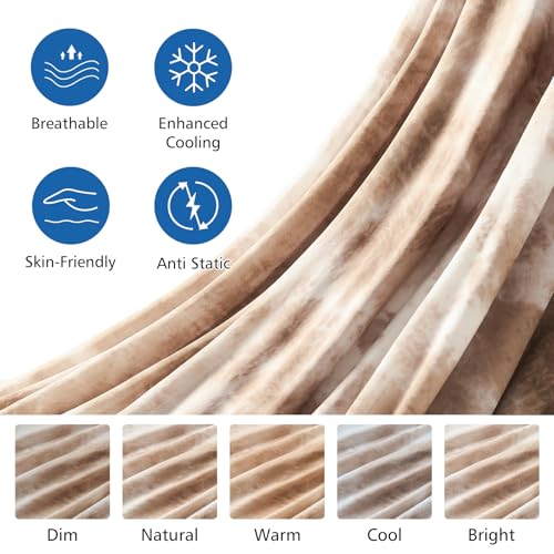Image of EMME Cooling Blanket Queen Size (90 inchx90 inch), Q-Max 0.5 Cooling Blankets for Hot Sleepers, Ice Summer Blanket for Nights Sweats, Khaki Lightweight Sheet for Bed