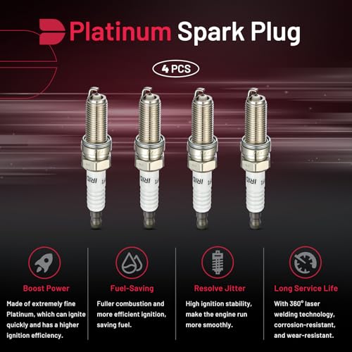 Image of BDFHYK Set of 4 Iridium Spark Plug Compatible with Honda 2016-2020 HR-V,2012-2015 Civic,Compatible with Acura 2007-2012 RDX 1.8L 2.3L L4 Engine Replacement for XP5701 93911 9407 LKR7AIX