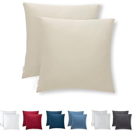 TOCOMOA Kissenbezüge 40x40cm 2er Set - 300 Fadenzahl Baumwolle