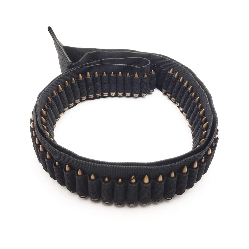Tactical 120 Rounds Rifle Pistol Bullet Cartridge Adjustable Ammo Bandoleer Ammunition Belt Sling Shell Carrier Holder for 10/22 .22LR .17HMR .222 .223 Cal 5.56mm.