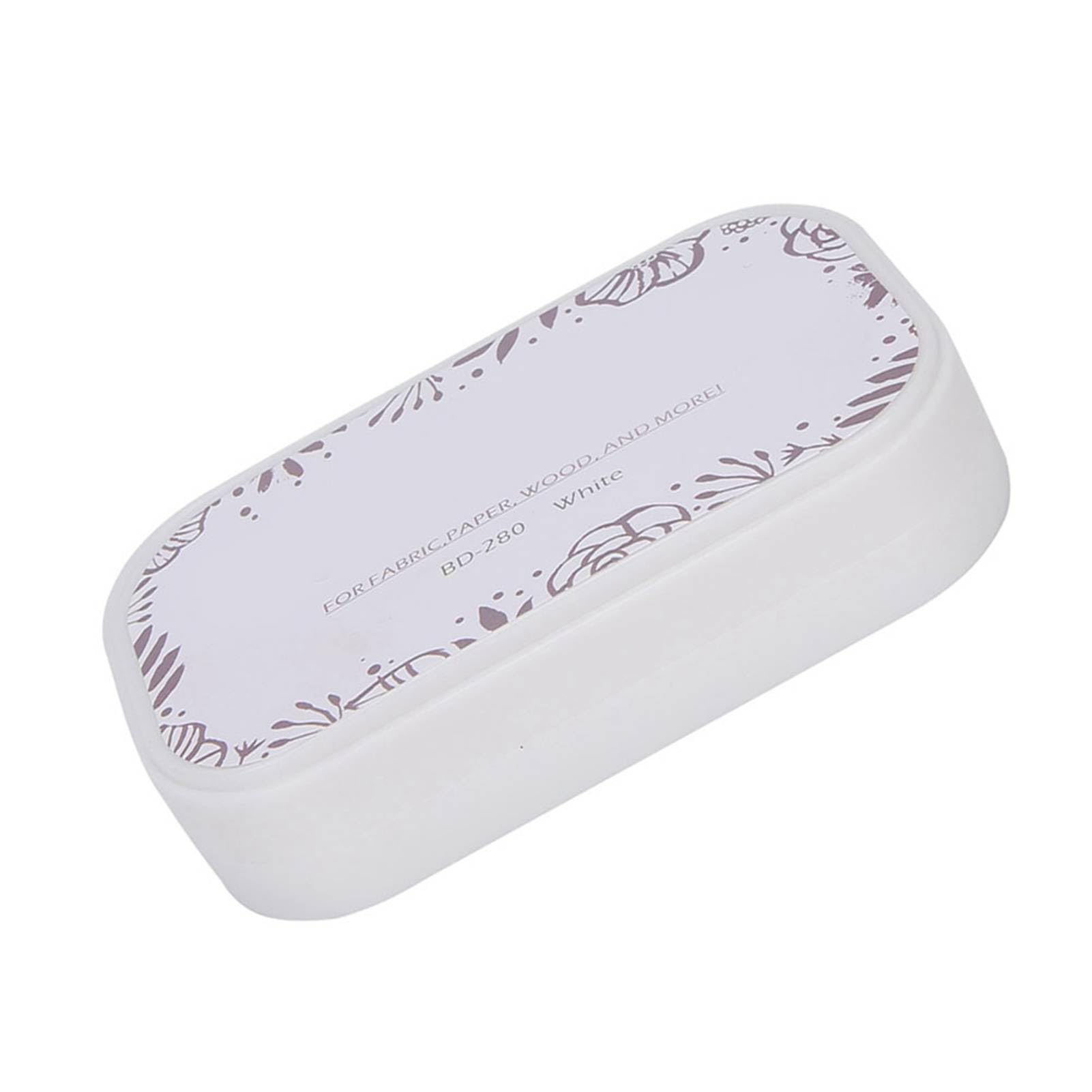 Cocoarm Poduszka z Tuszem DIY, Kolorowa Gąbka, Nie Zmywalna, do Stemplowania na Papierze, Płótnie, Drewnie, z Efektem Pudru do Wytłaczania (BD-280 porcelana biała)