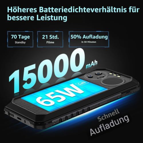 IIIF150 B2 Ultra Outdoor Smartphone (2023), 15000mAh Android 13 Outdoor Handy Ohne Vertrag...