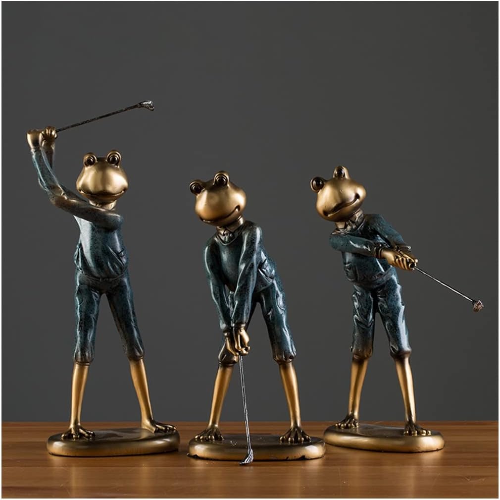 Sculptures Figurine Decor,Frog Figurines And Statues, Golf