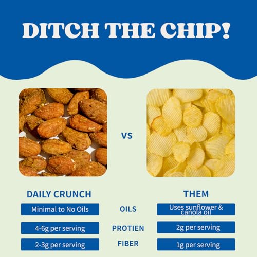 Image of Daily Crunch Sprouted Almonds and Dehydrated nuts for a Unique Crunch, Keto Friendly, Non-GMO Zero Seed Oils, Gluten Free, 4oz (6 Pack, Dill Pickle)