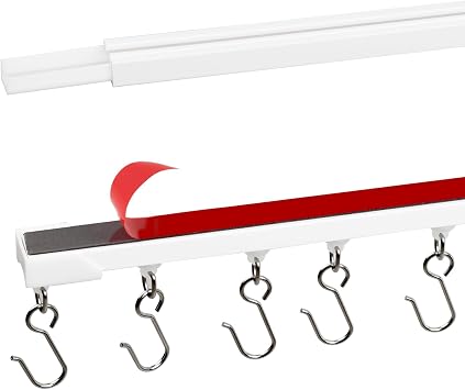 KXLife Self Adhesive Ceiling & Wall Curtain Track 16 FT, Curtain Track Ceiling Mount, Adhesive Curtain Rods No drilling, Screws or Tools, Curtain Rail Track No Damage