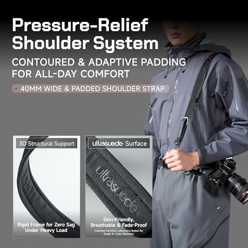 Image of VSGO Black Snipe Pro Camera Shoulder Strap -- DSLR Camera Strap & Quick-Release Camera Harness, Adjustable & Comfortable, Fits DSLR & Mirrorless