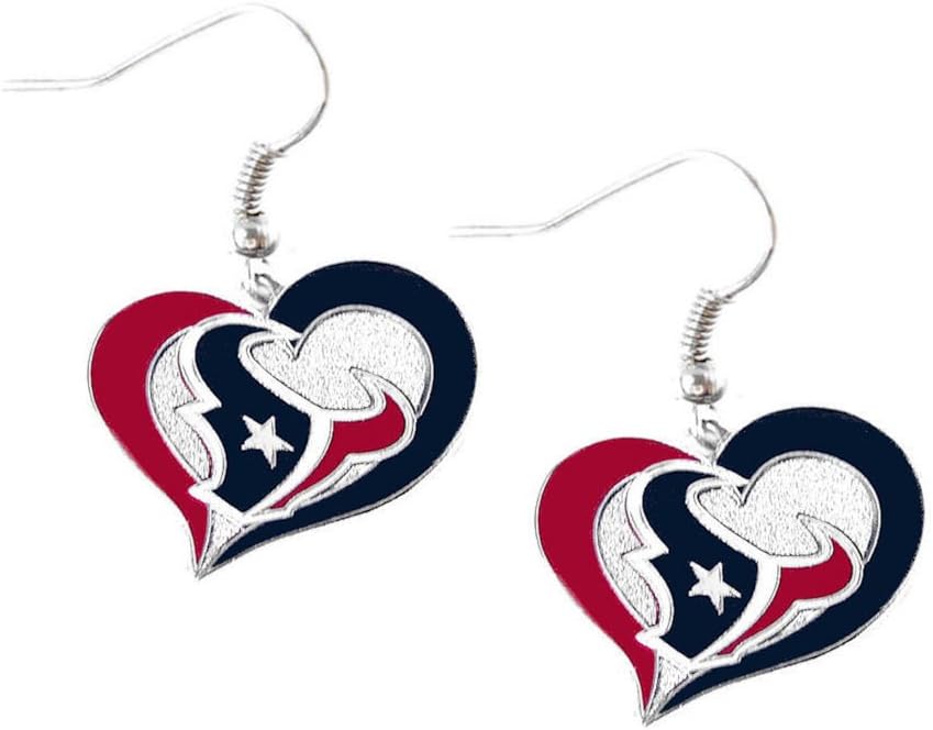 NFL New Orleans Saints Swirl Heart Earrings : Sports & Outdoors