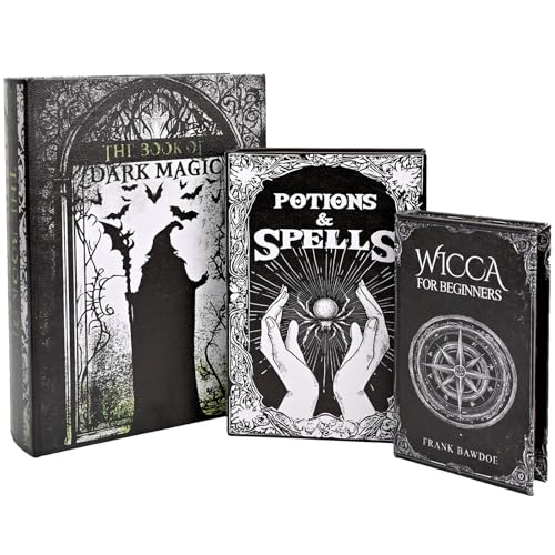 Halloween Spellbook Faux Book Storage Boxes Set of 3