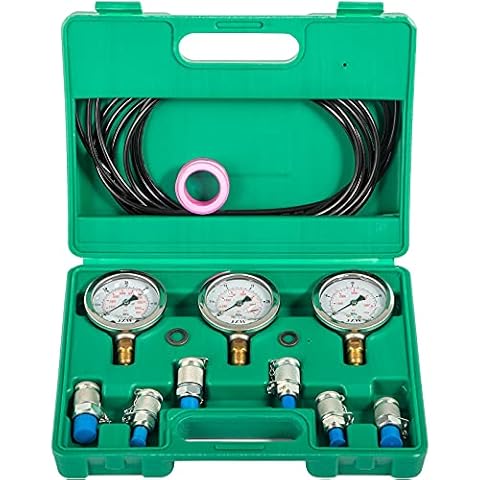 Kit de Prueba de Presión Hidráulica VEVOR con 6 Acoplamientos y 3 Manómetros Cover