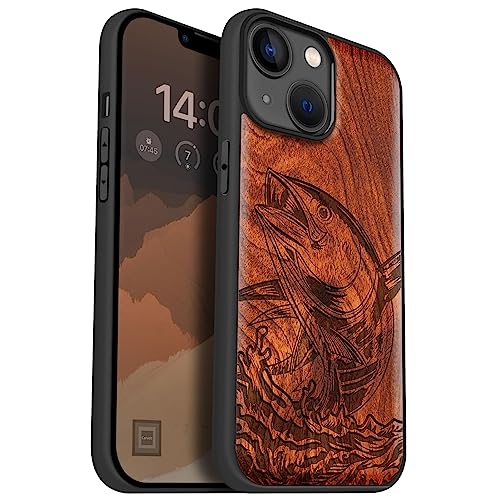Carveit Magnetic Wood Case for iPhone 14 Case [Natural Wood