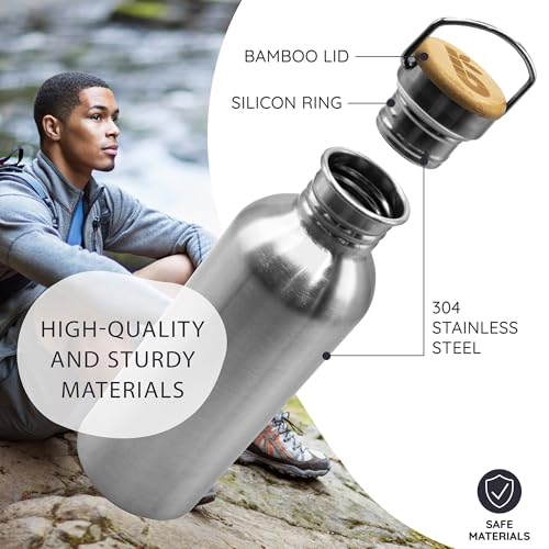 Image of Bambaw Water Bottle 500 ml Eco Non-Insulated Stainless Steel Sports Bottle BPA-Free