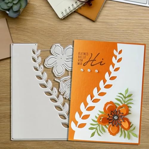 Flower Lace Metal Die Cuts Flowers Leaf Border Frame Festival Cutting Dies Cut Stencils for DIY Photo Decorative Embossing Paper Dies for Scrapbooking Card Making