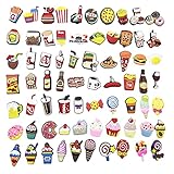 70PCS Food Shoe Charms For Crocs For Girls Boys Teens, Fast Food Ice Cream Shoe Decoration Charms for Wristband Bracelets Sandals Decoration Crocs Accessories for Party Favor