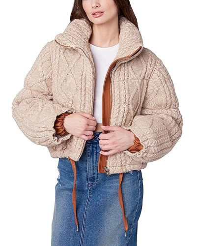 [BLANKNYC] Damen Sweater-Puffer-Hybridjacke, Kurze Liste:, S-M