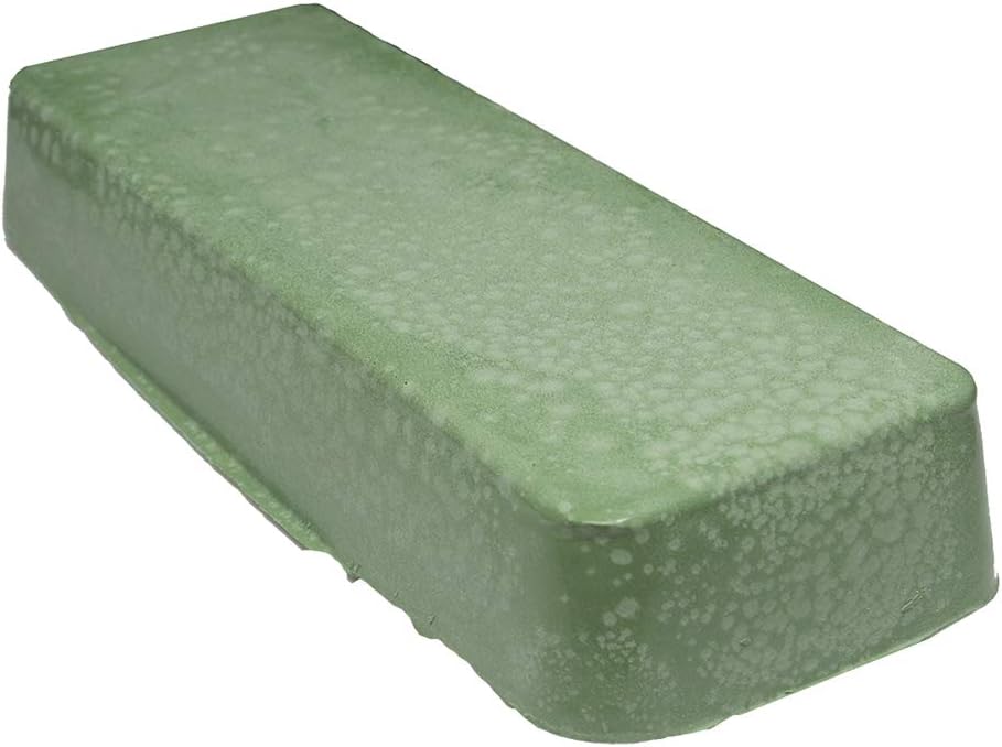 Benchmark Abrasives Emerald Green Buffing Compound for Metal Polishing Removing Scratches from Hard Metals, Stainless Steel, Chrome, Iron - 1 Pound Bar (Emerald Green)