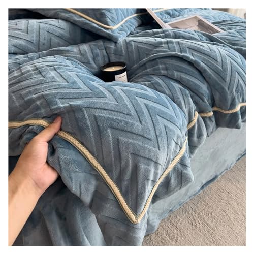 Ensemble complet de draps Velours Jacquard housse de couette 4 pièces lit 1.5m B - 8