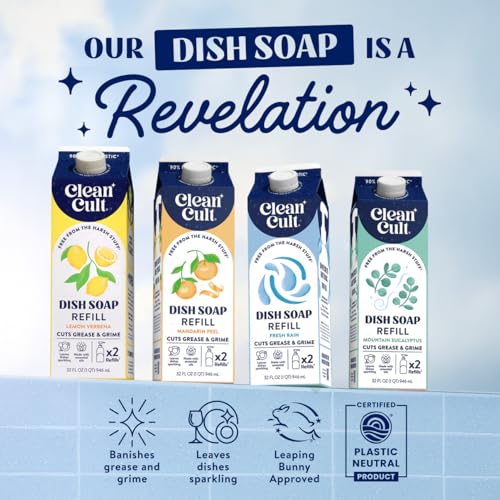 Cleancult Dish Soap Liquid Refill, 32oz - Sweet Basil, Eco Refill, Less Plastic - image 4